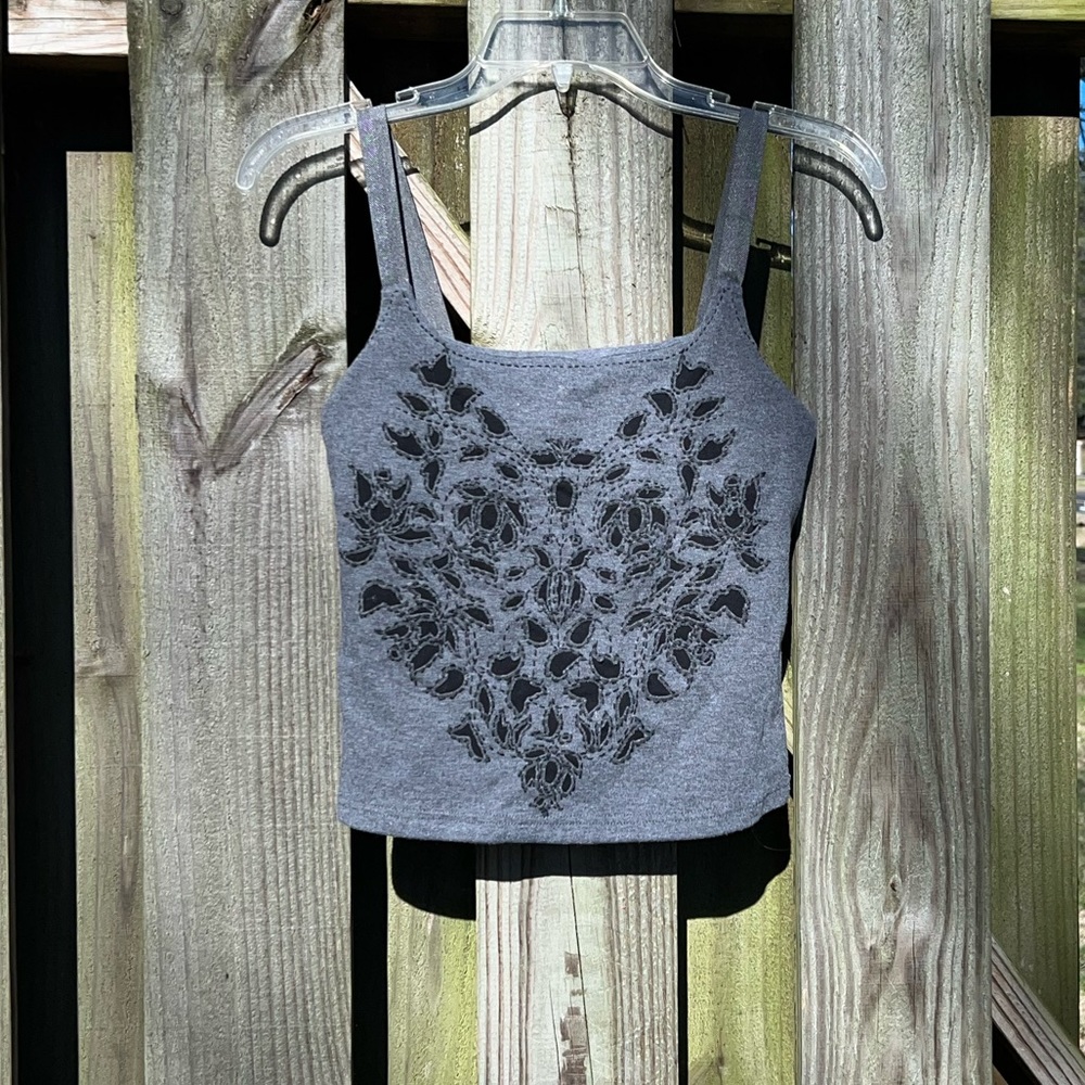 Express black and gray crop Cami bra tank - Picture 2 of 5